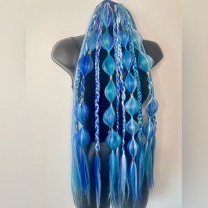 Rave Braid Tie-Ins - Music Festival Hair Extension - Edm - Reusable - Mermaid